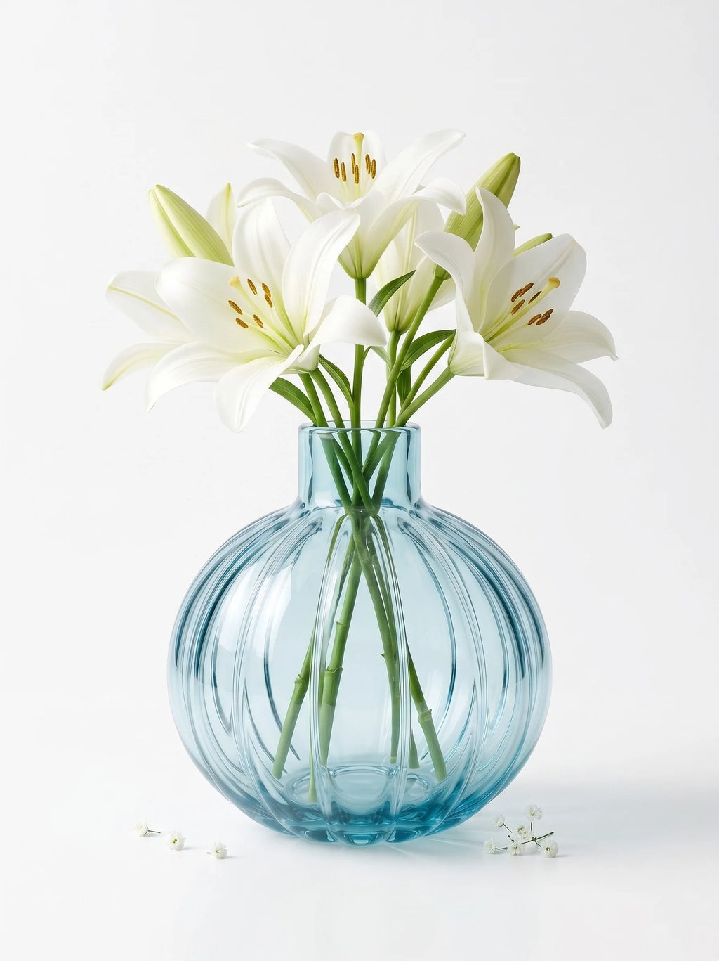Orion Globe Ribbed Glass Vase — Hand-Blown Glass from Firozabad, India — Lifestyle Setting
