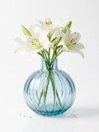 Orion Globe Ribbed Glass Vase — Hand-Blown Glass from Firozabad, India — Lifestyle Setting