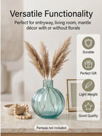 Orion Globe Ribbed Glass Vase — Hand-Blown Glass from Firozabad, India — Colour Variant
