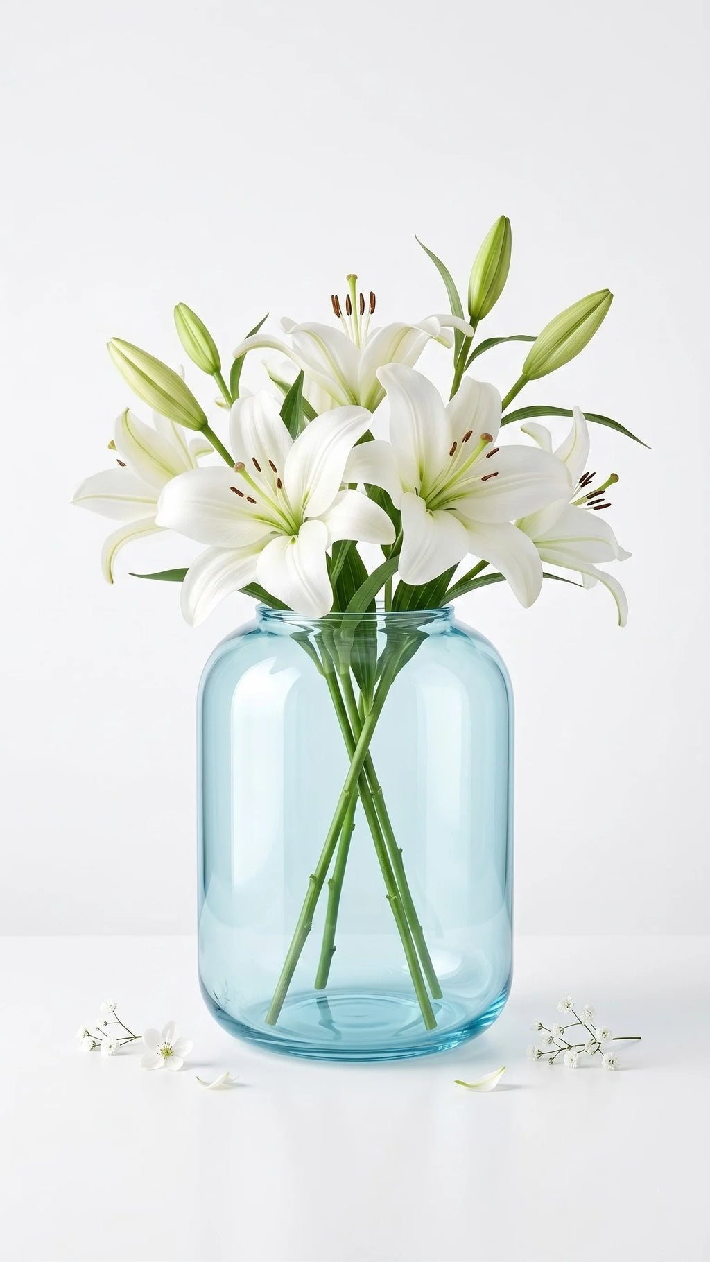Misty Wide Jar Glass Vase — Hand-Blown Glass from Firozabad, India — Detail Close-Up