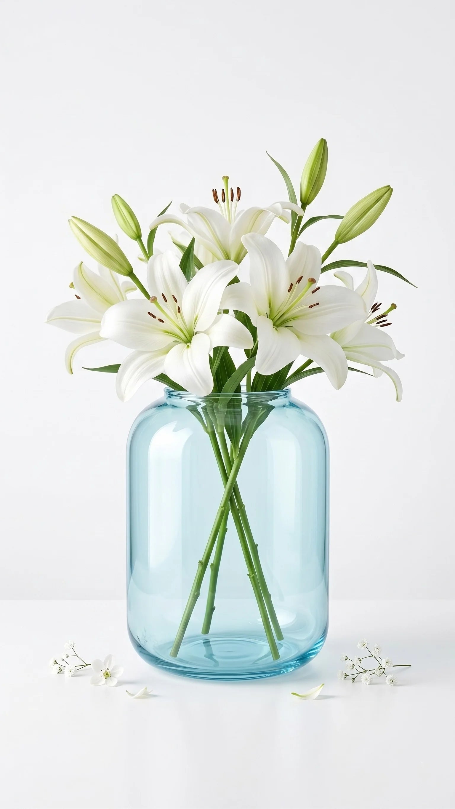 Misty Wide Jar Glass Vase — Hand-Blown Glass from Firozabad, India — Detail Close-Up