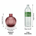 Pumpkin Globe Ribbed Glass Vase — Hand-Blown Glass from Firozabad, India — Gifting Presentation