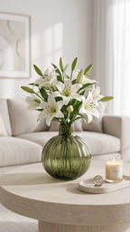 Pumpkin Globe Ribbed Glass Vase — Hand-Blown Glass from Firozabad, India — Premium Detail