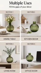 Pumpkin Globe Ribbed Glass Vase — Hand-Blown Glass from Firozabad, India — Décor Inspiration
