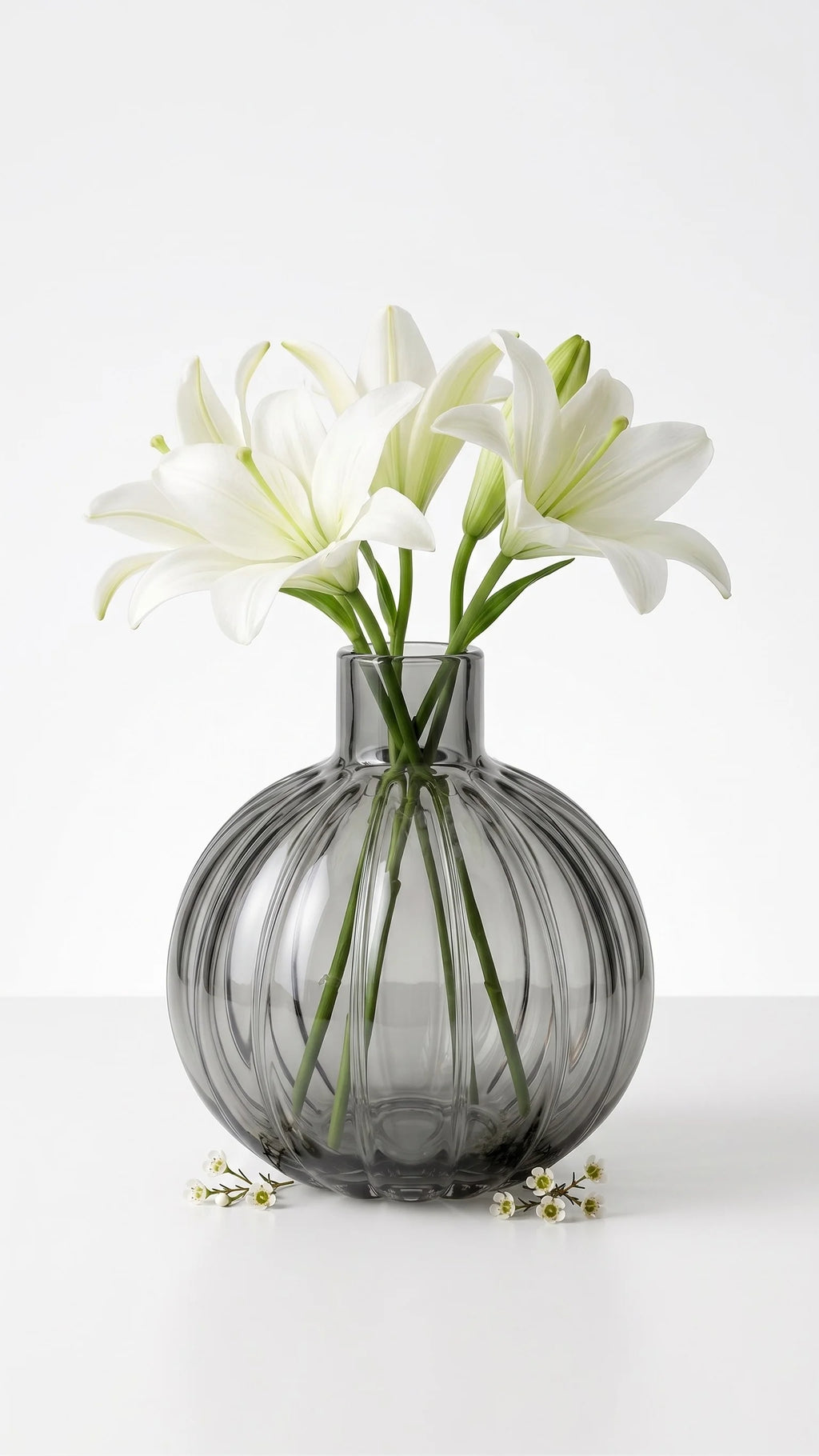 Orion Globe Ribbed Glass Vase — Hand-Blown Glass from Firozabad, India — Gifting Presentation