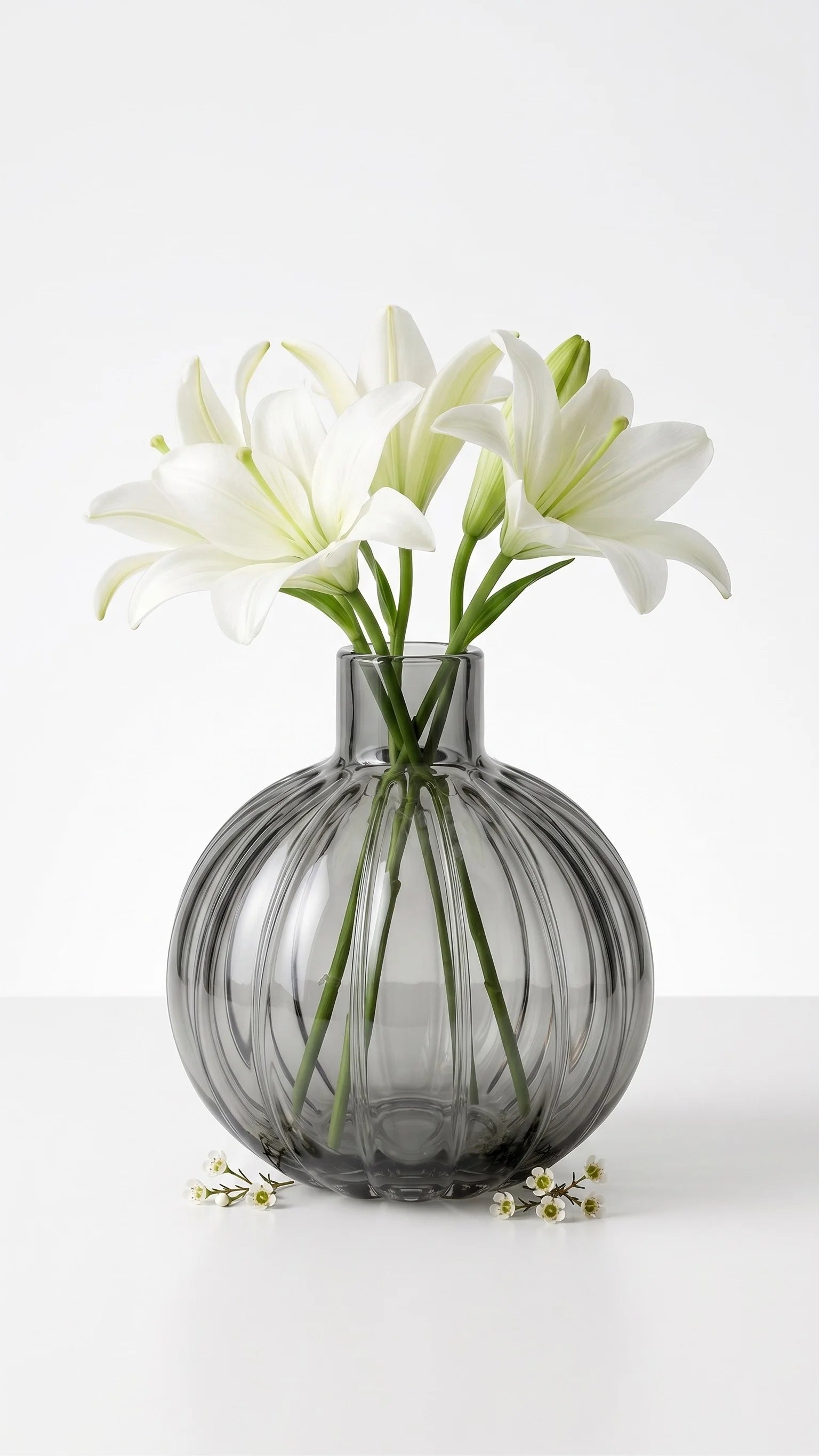 Orion Globe Ribbed Glass Vase — Hand-Blown Glass from Firozabad, India — Gifting Presentation
