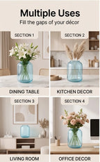 Misty Wide Jar Glass Vase — Hand-Blown Glass from Firozabad, India — Colour Variant