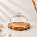 Glass Dome | Flower Wood Base — Castle Crafts