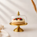 Gold Pedestal Glass Dome — Castle Crafts