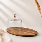 Glass Dome | Leather & Acacia Board — Castle Crafts