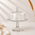 Beaded Rim Glass Cake Dome with Crystal Stand | Castle Crafts