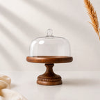 Glass Dome | Carved Wood Pedestal — Castle Crafts