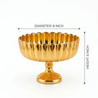 Gold Ribbed Footed Glass Bowl | Luxury Table Décor — Castle Crafts