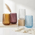 Feather Whisper Embossed Glass Vase — Hand-Blown Glass from Firozabad, India | Floral Arrangements & Home Styling
