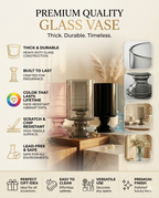Royal Goblet Pedestal Glass Vase — Hand-Blown Glass from Firozabad, India — Side Angle View