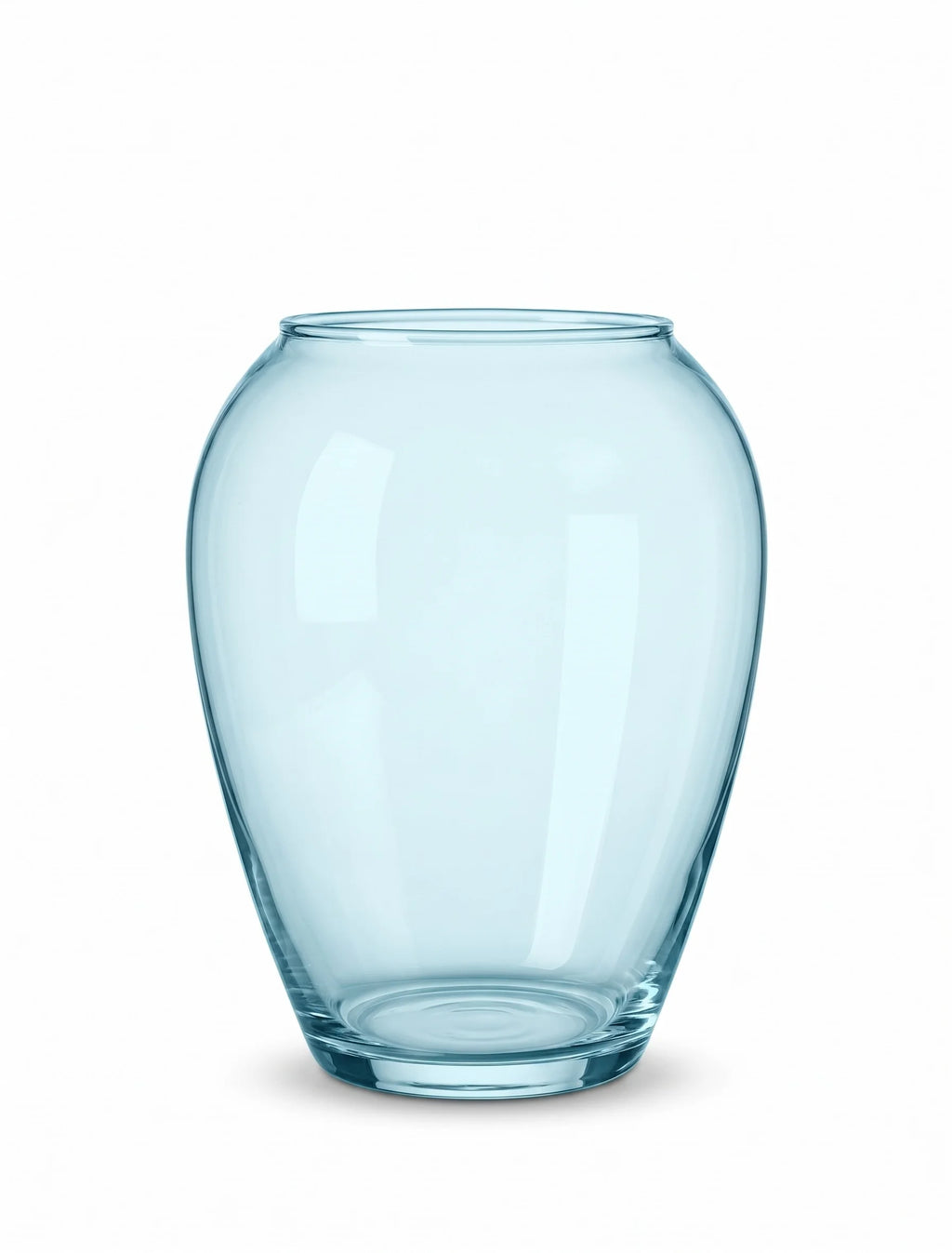 Serene Urn Glossy Glass Vase — Hand-Blown Glass from Firozabad, India — Boho Styling
