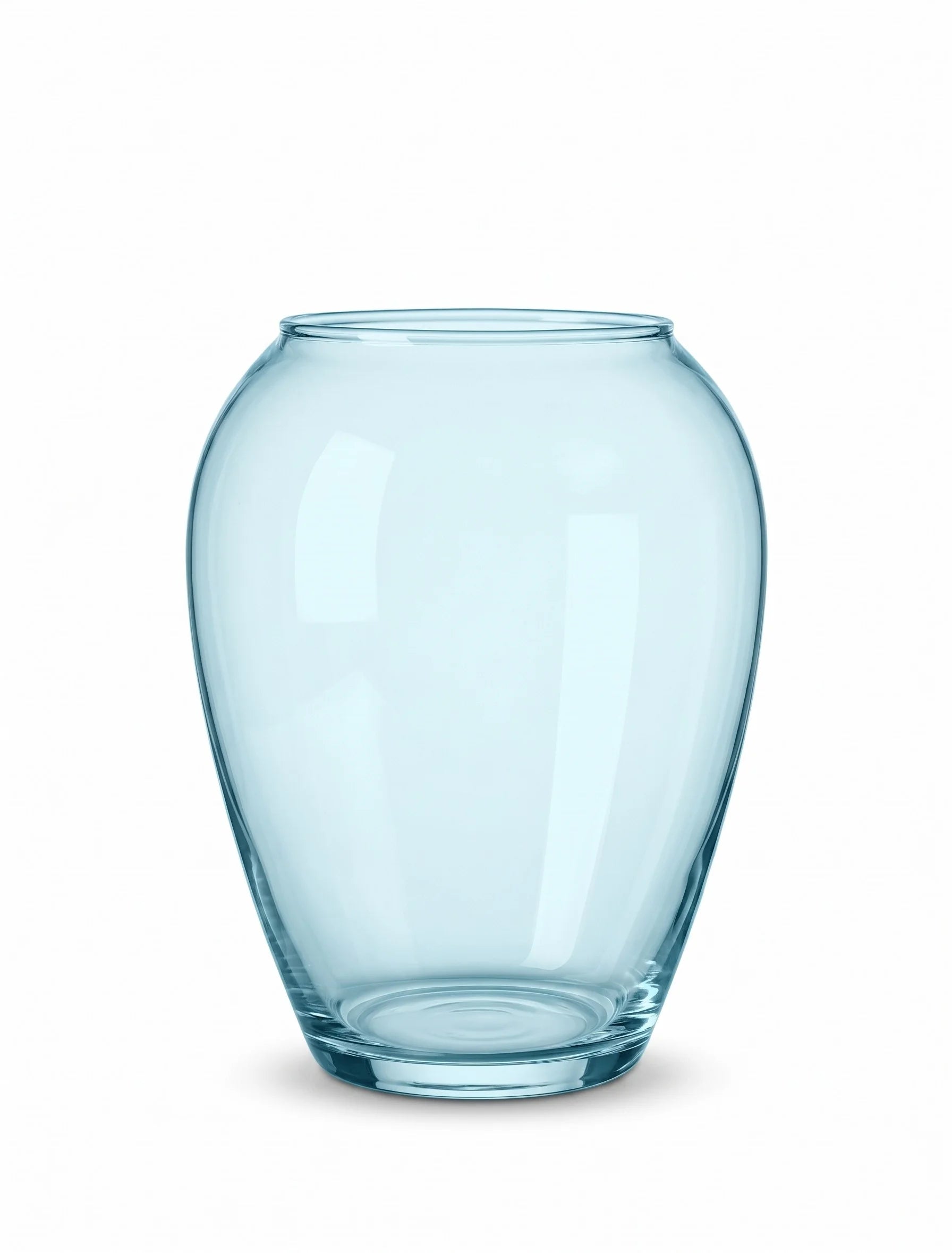 Serene Urn Glossy Glass Vase — Hand-Blown Glass from Firozabad, India — Boho Styling