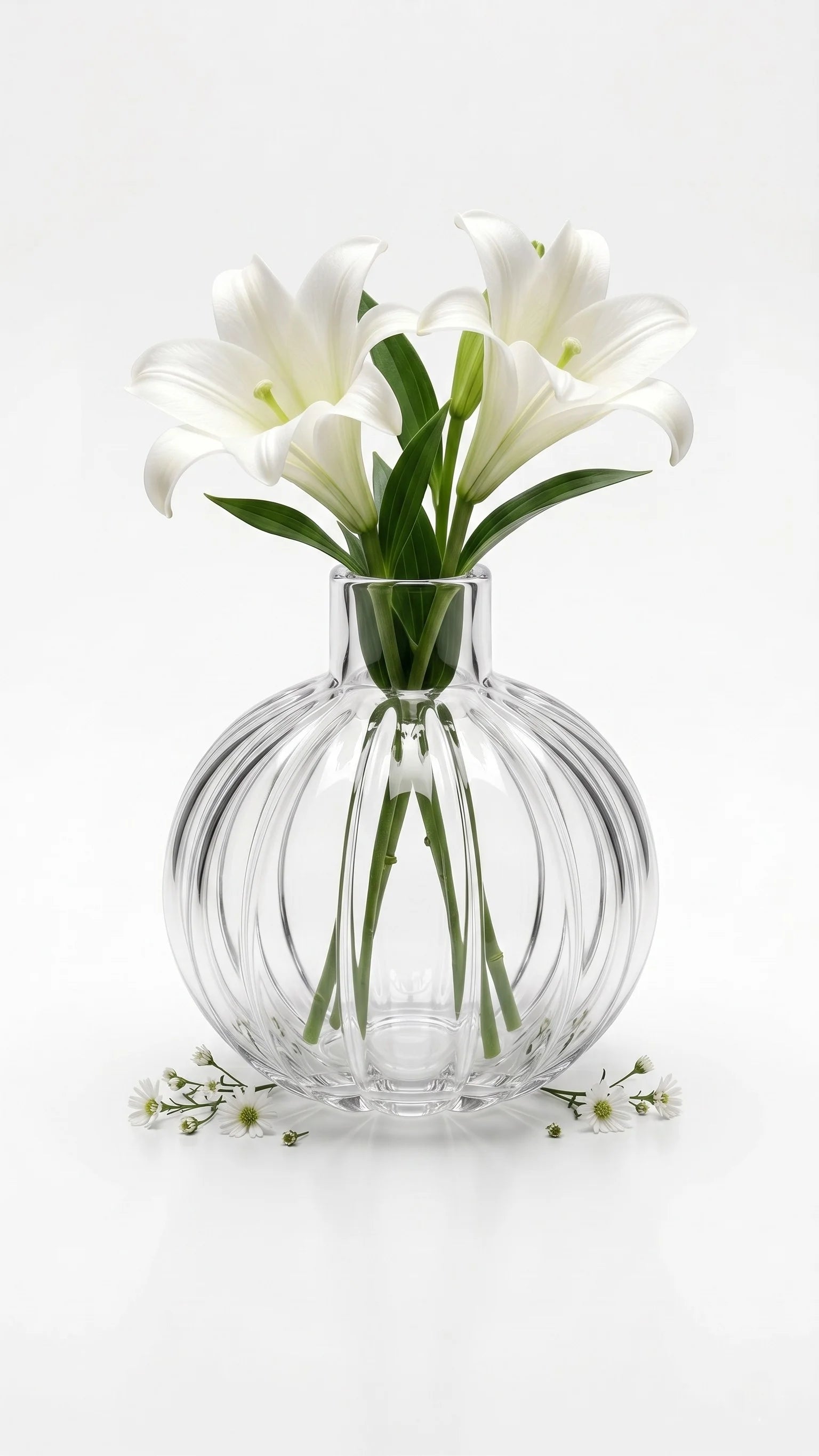 Orion Globe Ribbed Glass Vase — Hand-Blown Glass from Firozabad, India — Multi-Angle Showcase