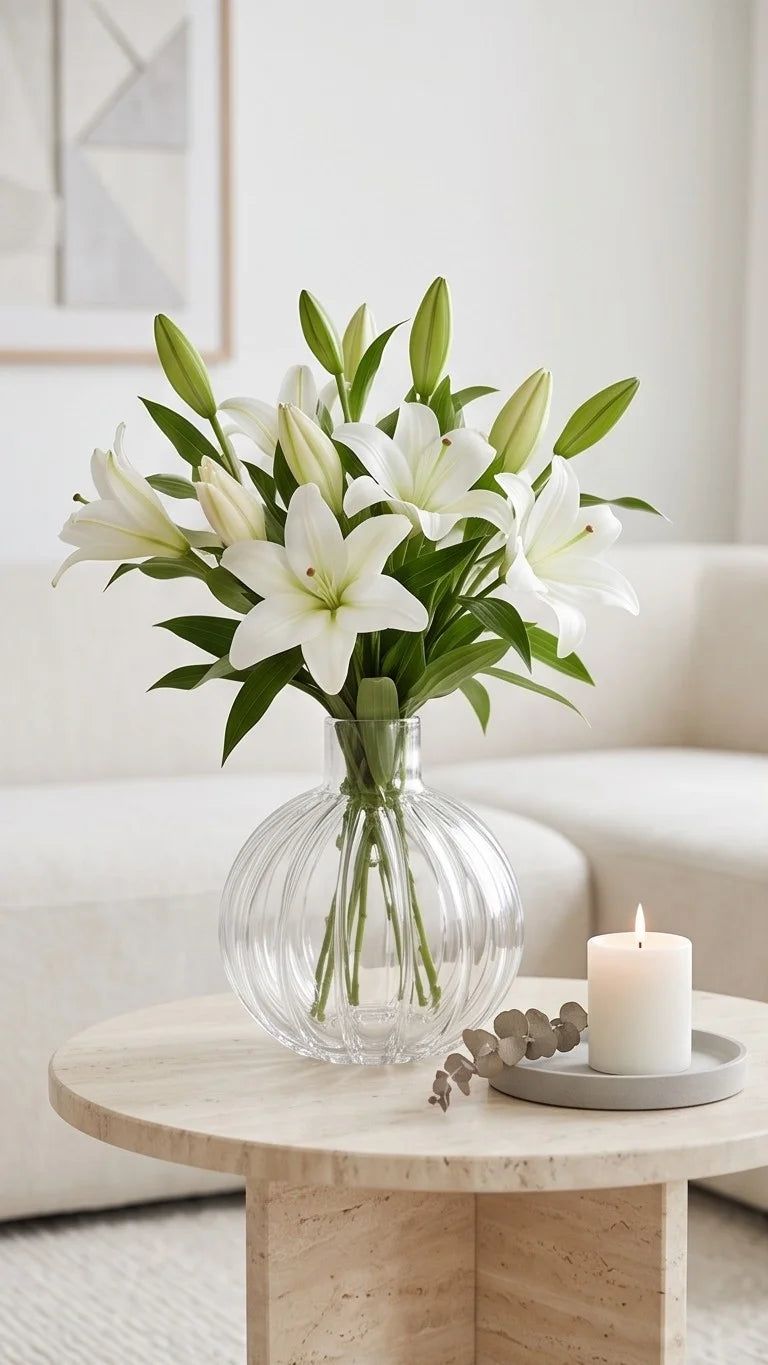 Orion Globe Ribbed Glass Vase — Hand-Blown Glass from Firozabad, India — Premium Detail