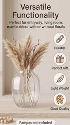 Bloom Rib Wide Glass Vase — Hand-Blown Glass from Firozabad, India — Curated Display
