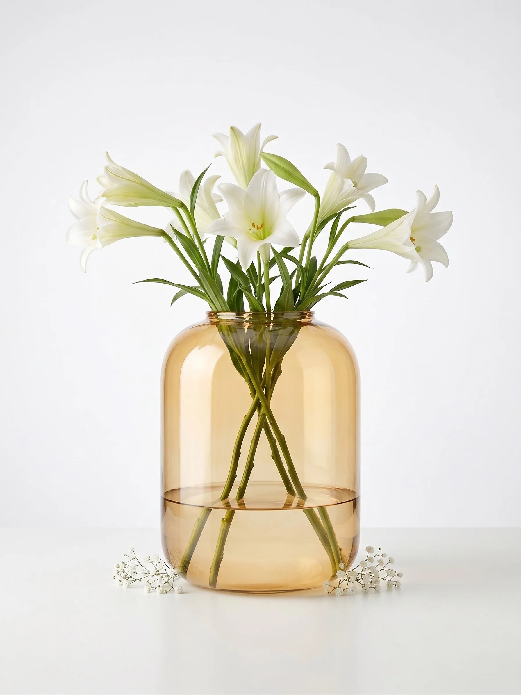 Botanist Wide Jar Glass Vase — Hand-Blown Glass from Firozabad, India — Styled for Home Décor