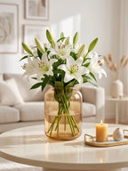 Botanist Wide Jar Glass Vase — Hand-Blown Glass from Firozabad, India — Detail Close-Up