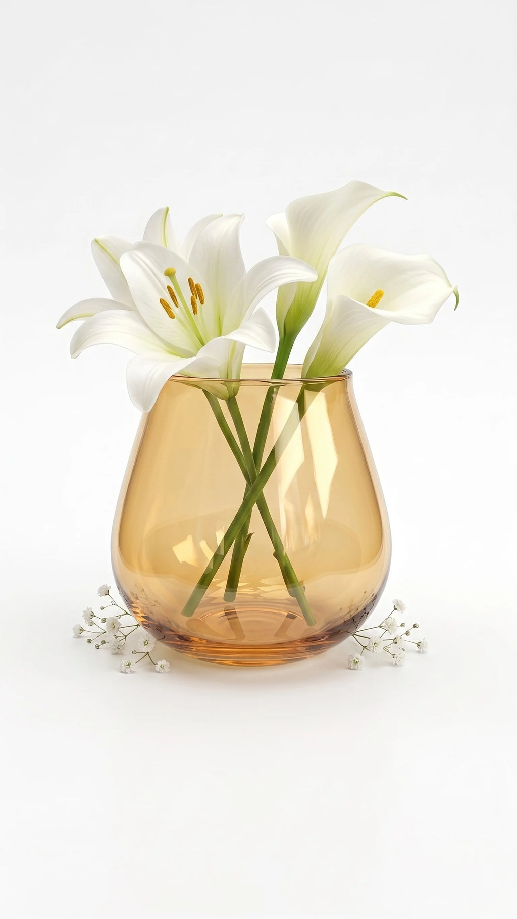 Ember Curve Smooth Glass Vase — Hand-Blown Glass from Firozabad, India — Lifestyle Setting
