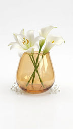 Ember Curve Smooth Glass Vase — Hand-Blown Glass from Firozabad, India — Lifestyle Setting