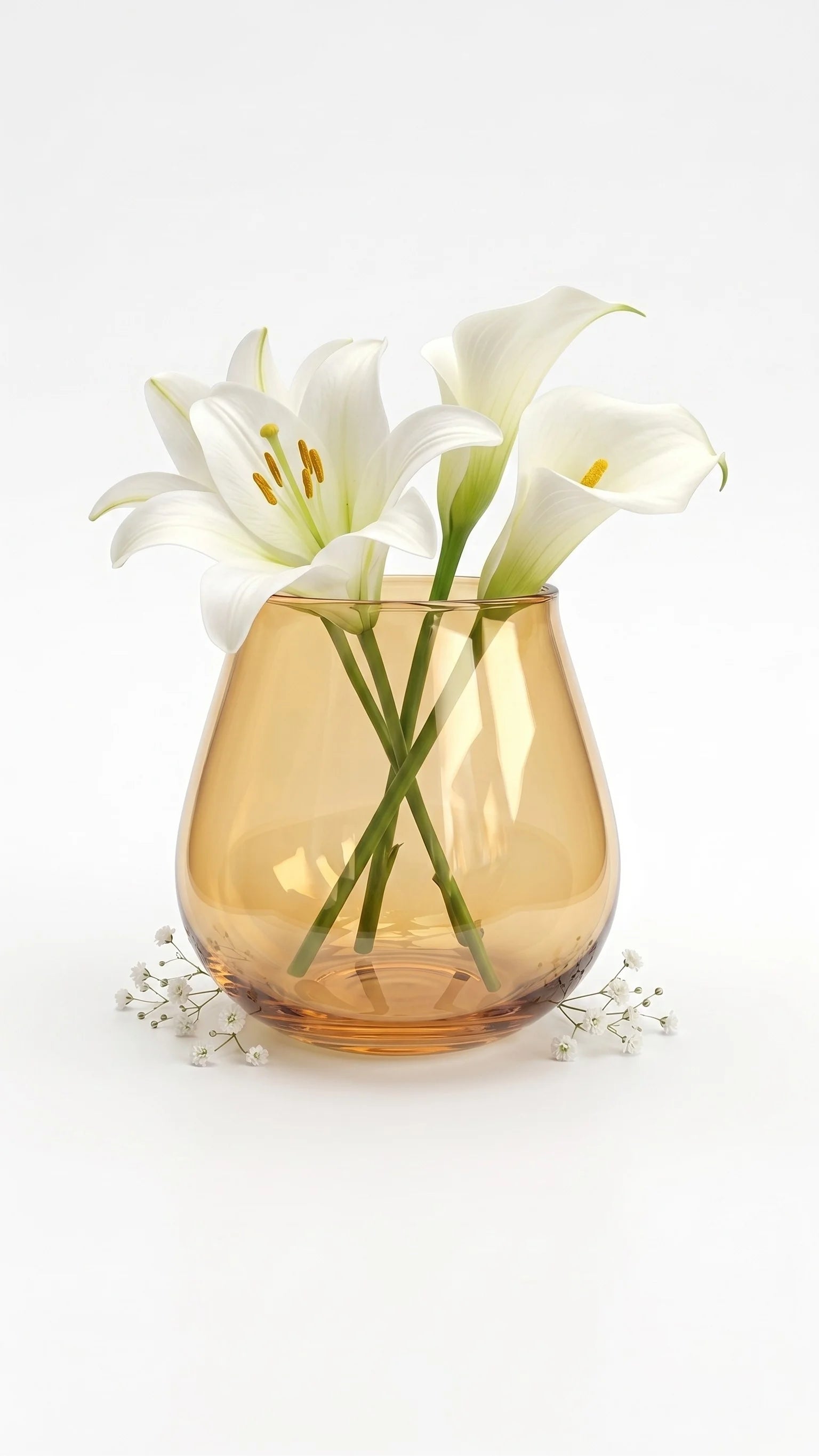 Ember Curve Smooth Glass Vase — Hand-Blown Glass from Firozabad, India — Lifestyle Setting