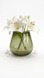 Ember Curve Smooth Glass Vase — Hand-Blown Glass from Firozabad, India — Gifting Presentation
