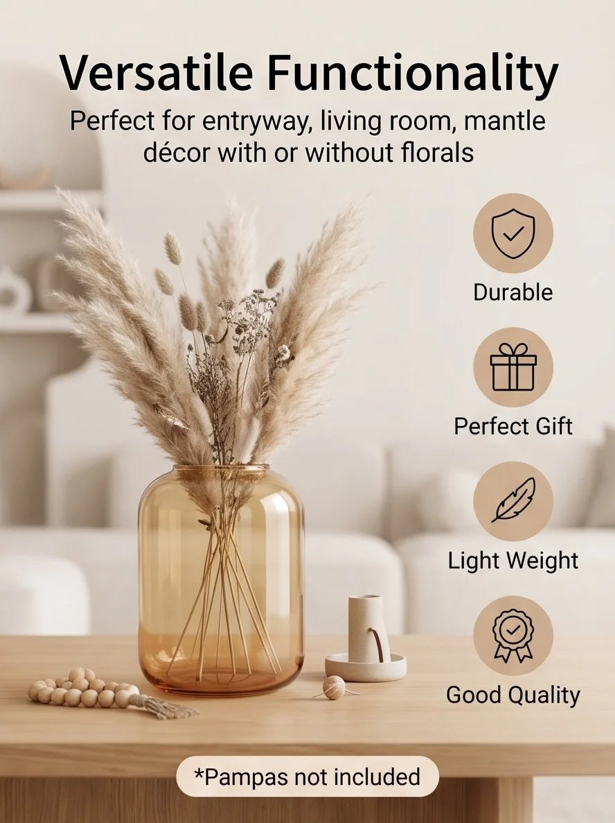 Botanist Wide Jar Glass Vase — Hand-Blown Glass from Firozabad, India — Lifestyle Setting