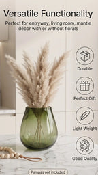 Ember Curve Smooth Glass Vase — Hand-Blown Glass from Firozabad, India — In a Living Space