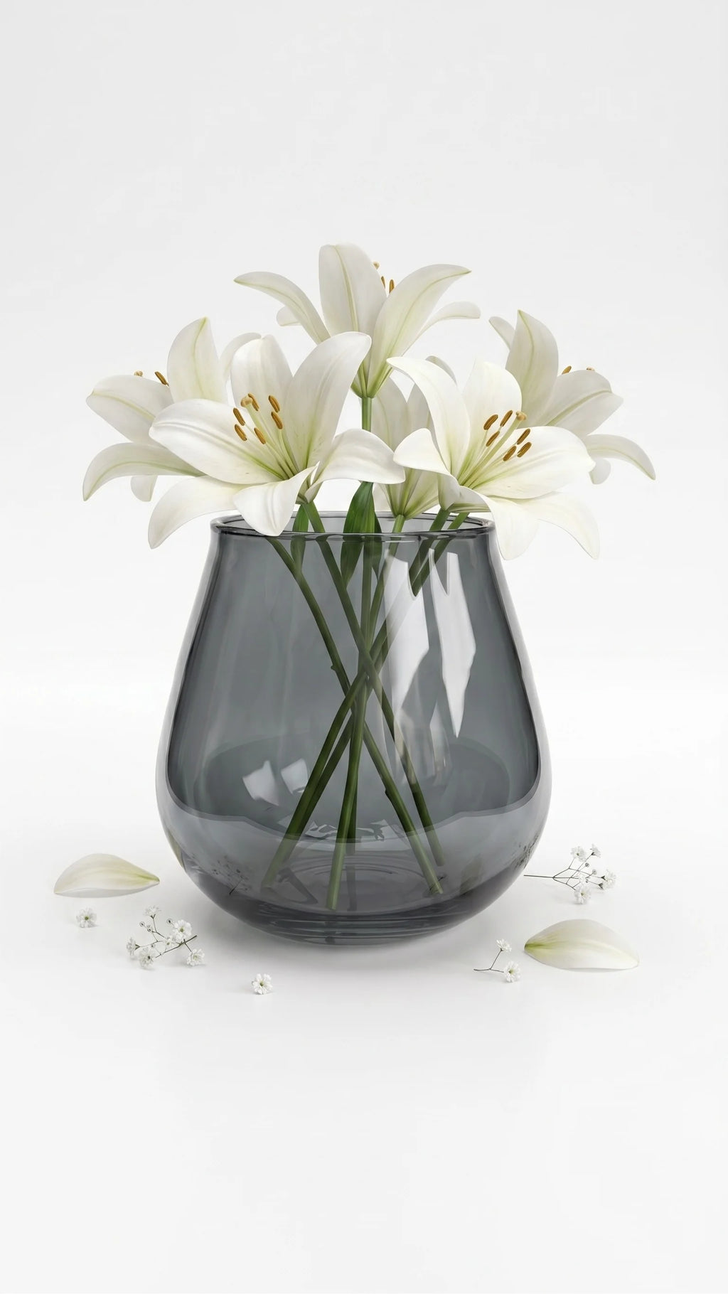 Luna Curve Smooth Glass Vase — Hand-Blown Glass from Firozabad, India — Top View