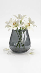 Luna Curve Smooth Glass Vase — Hand-Blown Glass from Firozabad, India — Top View
