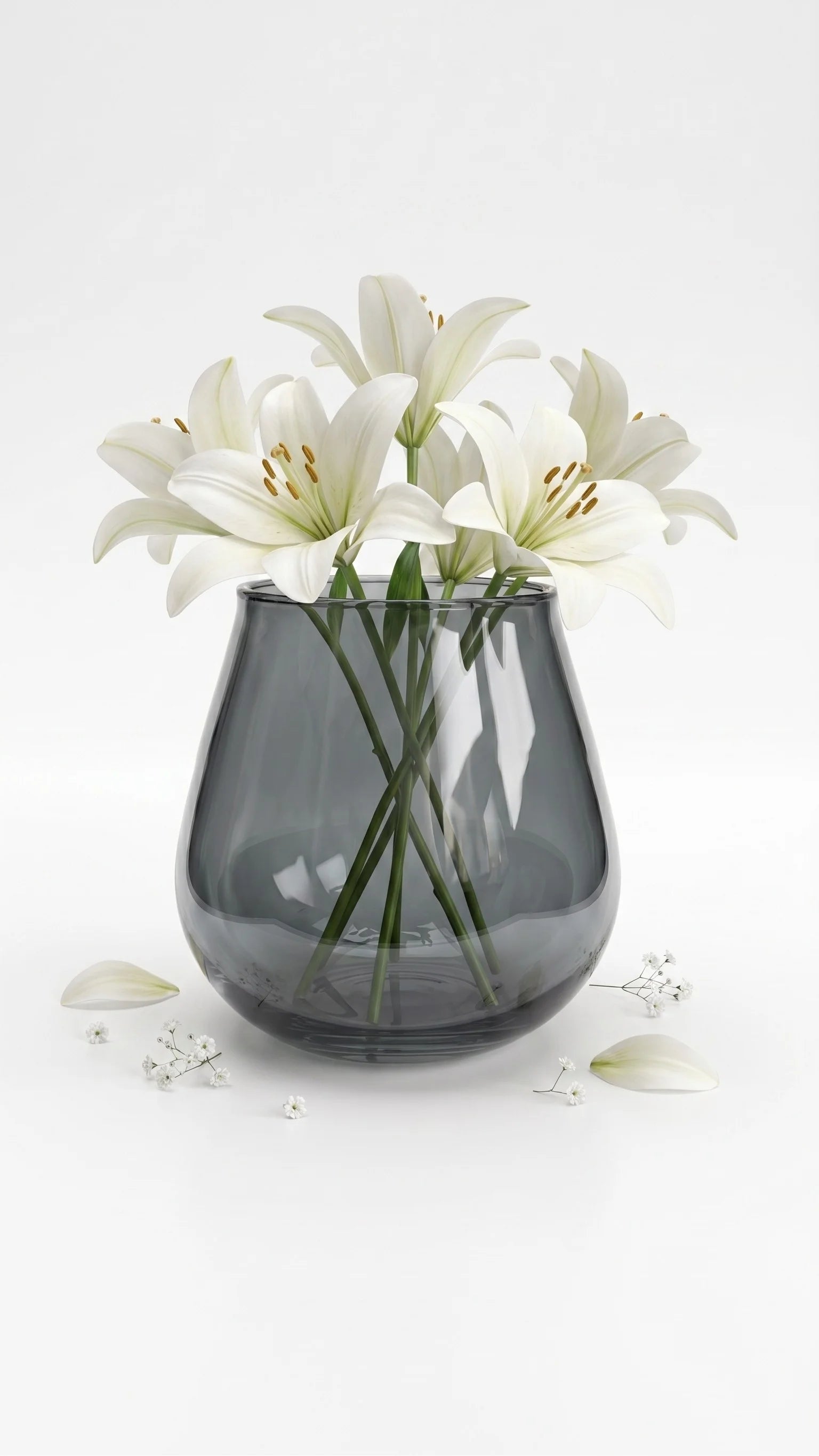 Luna Curve Smooth Glass Vase — Hand-Blown Glass from Firozabad, India — Top View