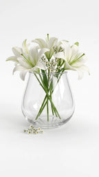 Luna Curve Smooth Glass Vase — Hand-Blown Glass from Firozabad, India — In a Living Space