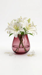 Ember Curve Smooth Glass Vase — Hand-Blown Glass from Firozabad, India — Handcrafted Finish