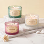 Jasmine 3-Wick Signature Glass Jar Candle | Large Luxury — Hand-Blown Glass from Firozabad, India — Styled for Home Décor