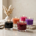 Dark Vivid Coloured Wax Candle | Clear Glass Votive | 5 Bold Shades — Castle Crafts