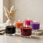 Dark Vivid Coloured Wax Candle | Clear Glass Votive | 5 Bold Shades — Castle Crafts