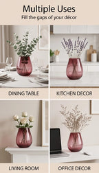 Ember Curve Smooth Glass Vase — Hand-Blown Glass from Firozabad, India — Wedding Décor Use