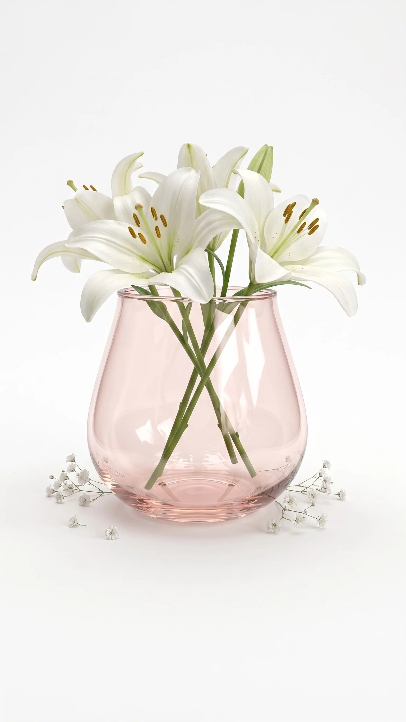 Luna Curve Smooth Glass Vase — Hand-Blown Glass from Firozabad, India — Curated Display