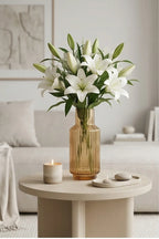 Grand Carafe Ribbed Glass Vase — Hand-Blown Glass from Firozabad, India — Texture & Craftsmanship