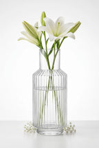 Cloud Carafe Ribbed Glass Vase — Hand-Blown Glass from Firozabad, India — Festive Styling
