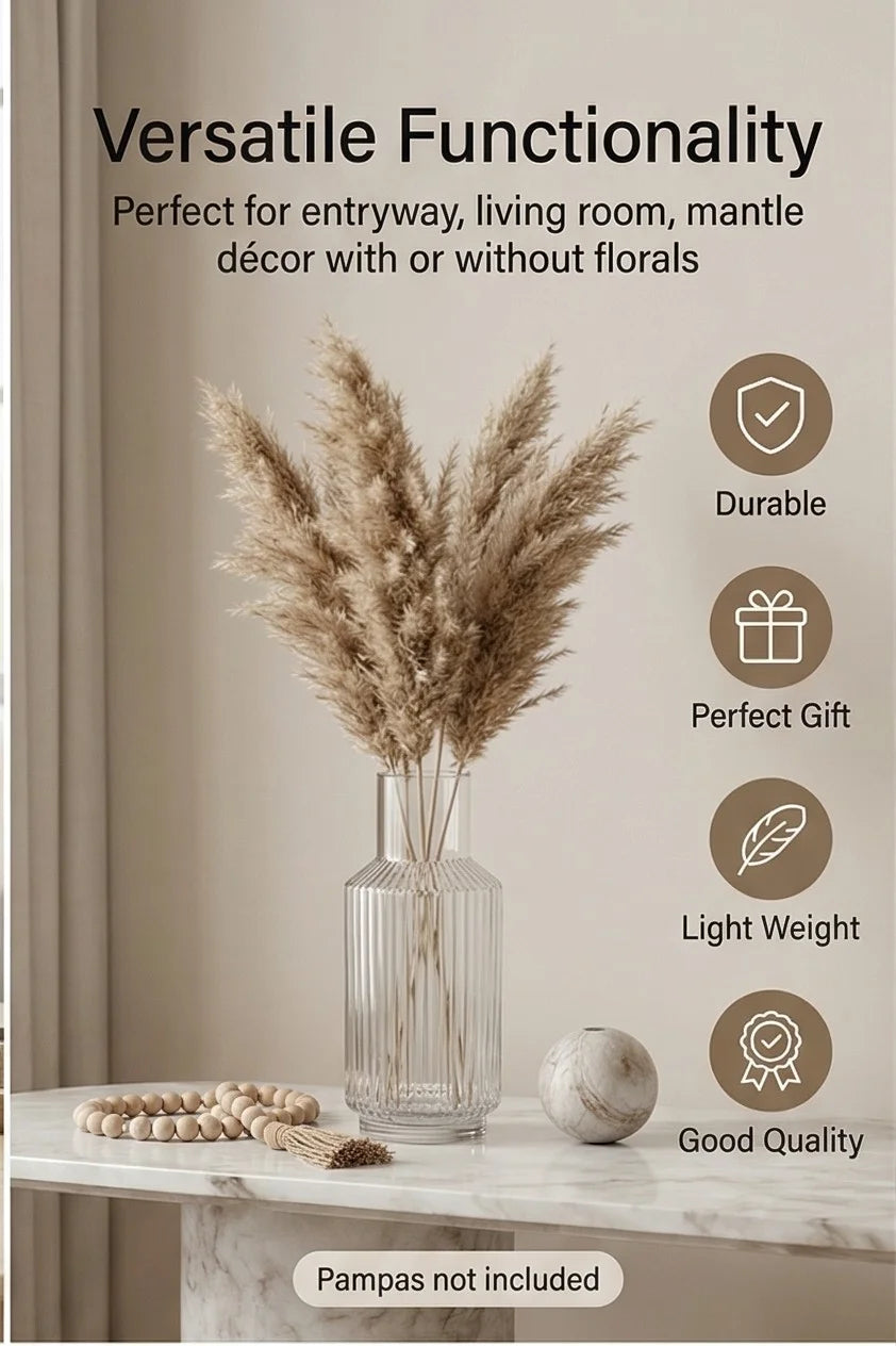 Cloud Carafe Ribbed Glass Vase — Hand-Blown Glass from Firozabad, India — In a Living Space