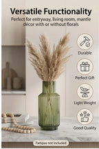 Grand Carafe Ribbed Glass Vase — Hand-Blown Glass from Firozabad, India — Light & Shadow