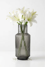 Cloud Carafe Ribbed Glass Vase — Hand-Blown Glass from Firozabad, India — Multi-Angle Showcase
