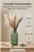 Grand Carafe Ribbed Glass Vase — Hand-Blown Glass from Firozabad, India — Décor Inspiration