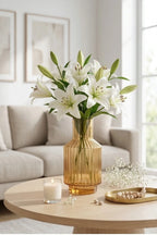 Eden Carafe Ribbed Glass Vase — Hand-Blown Glass from Firozabad, India — Gifting Presentation