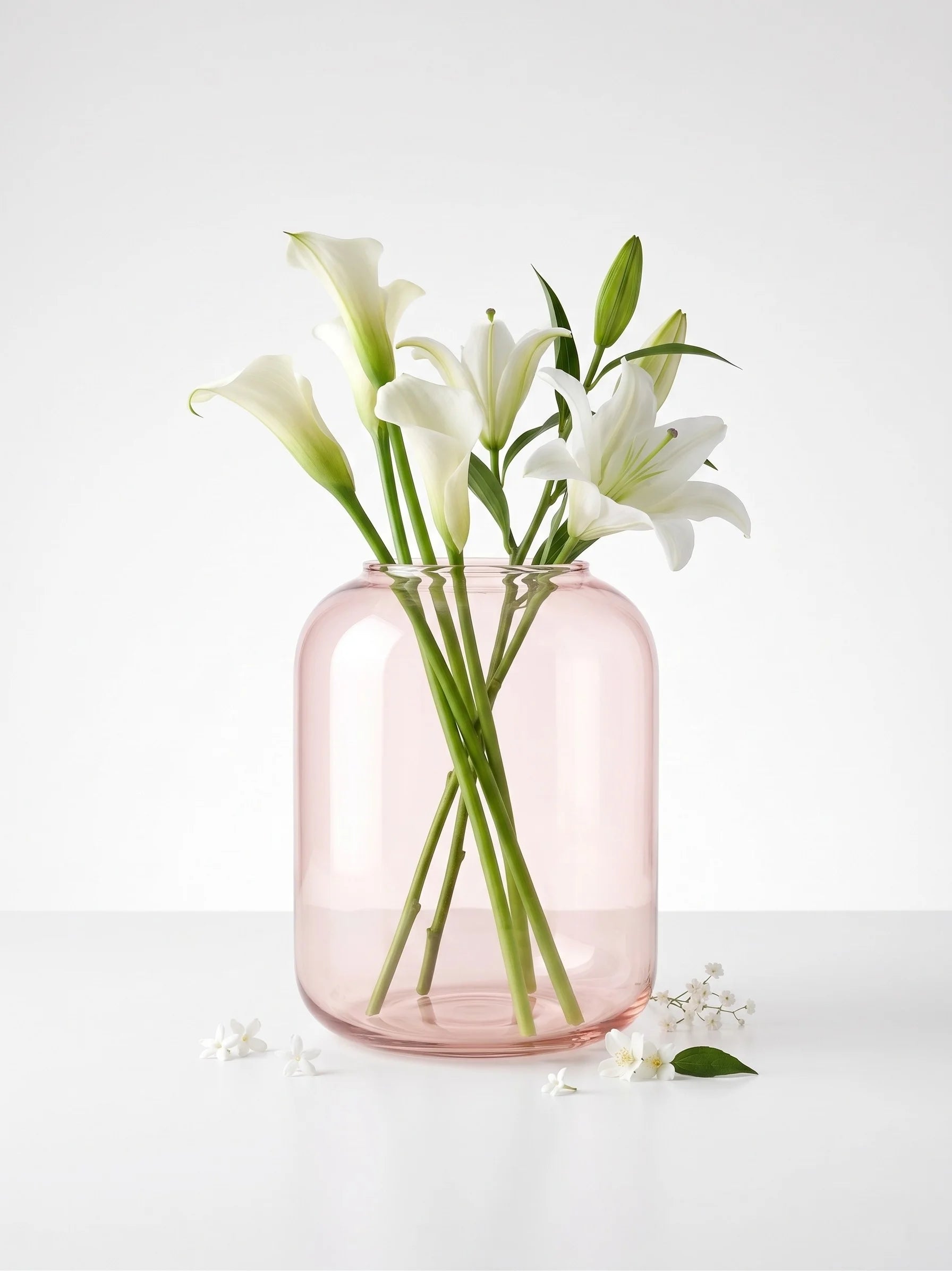 Misty Wide Jar Glass Vase — Hand-Blown Glass from Firozabad, India — Top View